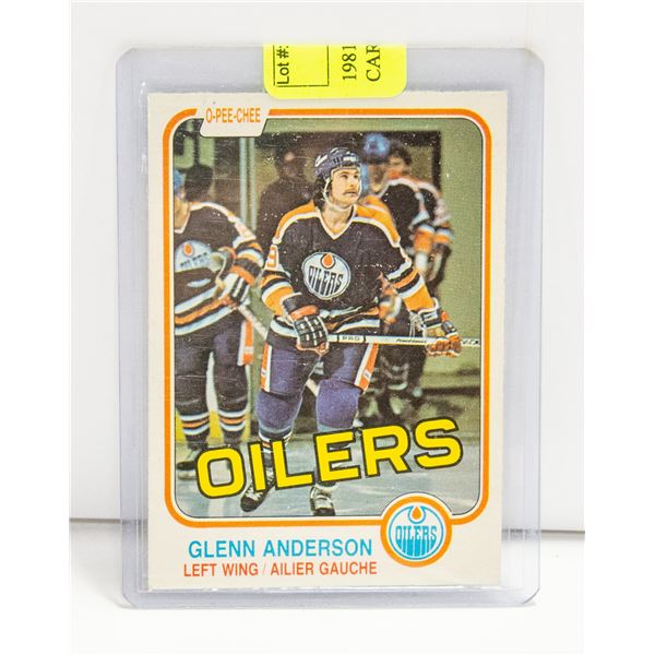 1981 OPC GLENN ANDERSON ROOKIE CARD