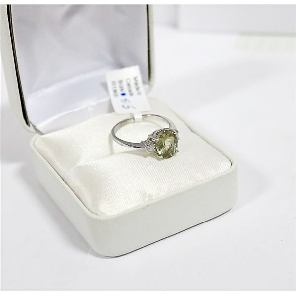 10K WHITE GOLD ZULTANITE DIASPORE & DIAMOND RING