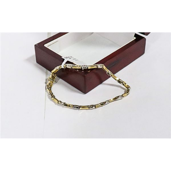 10K YELLOW AND WHITE GOLD DIAMOND BRACELET