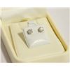 Image 2 : 14K WHITE GOLD SINGLE STONE DIAMOND EAR STUDS