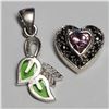 T130 SILVER GEMSTONE 2 PENDANTS