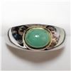 Image 2 : 174) SILVER EMERALD(1.3CT) RING, SIZE 10.5