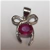 169) SILVER RHODIUM PLATED RUBY SET, EARRINGS,