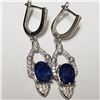 Image 2 : 157) SILVER RHODIUM PLATED SAPPHIRE SET