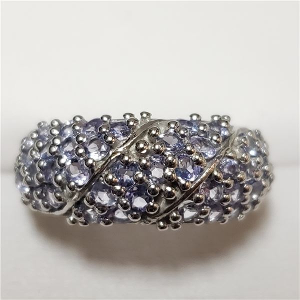 176) SILVER TANZANITE(1.4CT) RING, SIZE 6