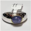 Image 1 : 161) SILVER TANZANITE(1.7CT) RING, SIZE 9.5