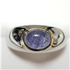 Image 2 : 161) SILVER TANZANITE(1.7CT) RING, SIZE 9.5