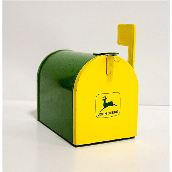 VINTAGE METAL JOHN DEERE MAILBOX COIN BANK