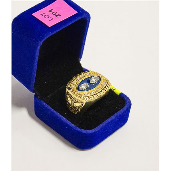 1991 NY GIANTS REPLICA SUPER BOWL RING W/CASE