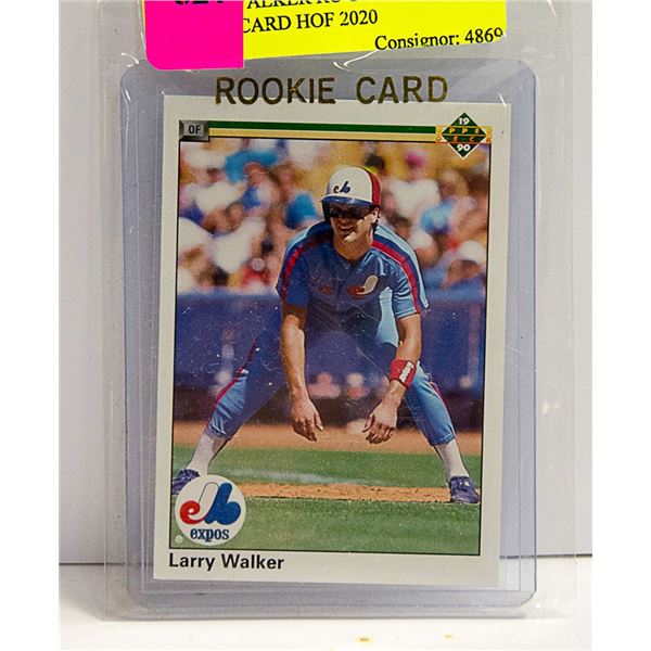 LARRY WALKER RC UPPER DECK ROOKIE CARD HOF 2020