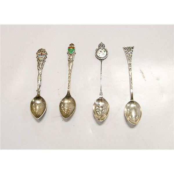 4 STERLING SILVER COLLECTOR SPOONS