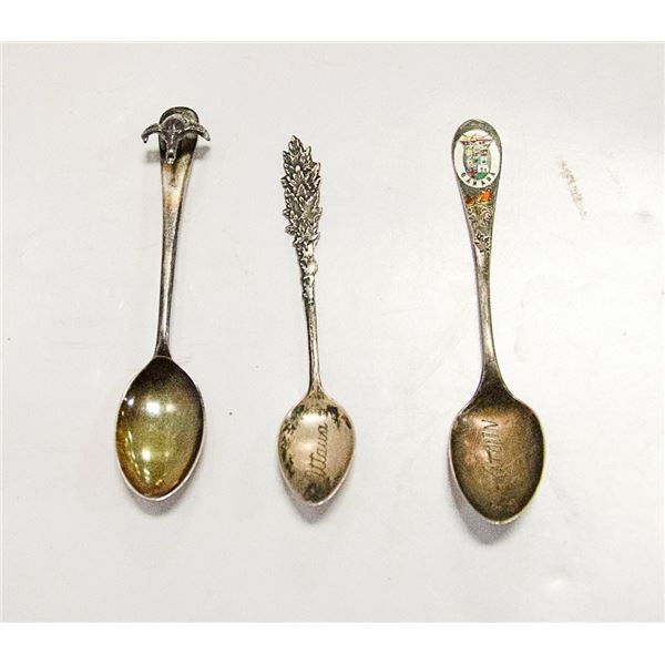 3 STERLING SILVER COLLECTOR SPOONS