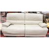 Image 1 : WHITE LEATHERETTE ELECTRIC RECLINING SOFA