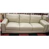 Image 2 : OFF WHITE GENUINE LEATHER 3PC SOFA, CHAIR & OTTOMN