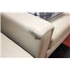 Image 4 : OFF WHITE GENUINE LEATHER 3PC SOFA, CHAIR & OTTOMN