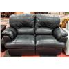 Image 1 : BLACK LEATHER DUAL RECLINER LOVE SEAT/SOFA