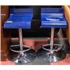 Image 1 : ADJUSTABLE SWIVEL-HYDRAULIC BLUE + CHROME STOOLS