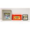 NINTENDO POKEMON 3 GAME CARTRIDGES