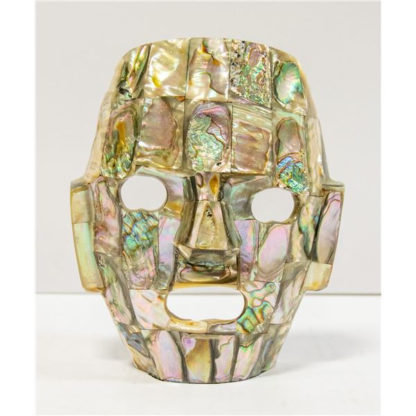 ABALONE FACE MASK DECOR PIECE APPROX 5.5  TALL