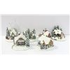 FLAT OF ASSORTED WINTER SCENE DECOR PIECES