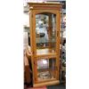 SOLID OAK TALL DISPLAY CABINET