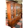 Image 1 : ANTIQUE WOOD CARVED BUFFET & HUTCH