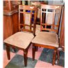 Image 1 : SET OF 3 SOLID DARK WOOD HIGHBACK DINING CHAIRS