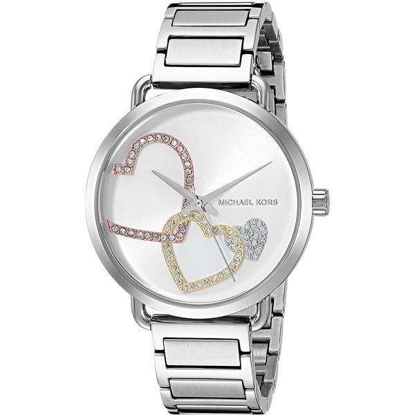 NEW MICHAEL KORS SILVER TONE 37MM MSRP $300