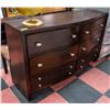 Image 1 : ESTATE SOLID DARK WOOD 6 DRAWER DRESSER