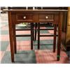 Image 1 : BROWN ENTRANCE TABLE W/ DRAWERS H-27" L-30" W-14"