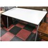 ADJUSTABLE HEIGHT GREY METAL LEGGED TABLE