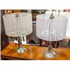 PAIR OF TABLE LAMPS - ONE OFF WHITE, ONE WHITE