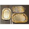 LOT OF 3 VINTAGE BRASS COLOURED SERVING TRAYS