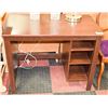 Image 1 : BROWN WOODEN DESK W/ SHELVES APPROX H-29" L-35"