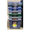 Image 1 : 6 X 11.3L RUBBERMAID STORAGE TOTES W/ 4 LIDS