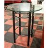 Image 1 : ROUND GLASS AND METAL BAR HEIGHT TABLE - 42" TALL