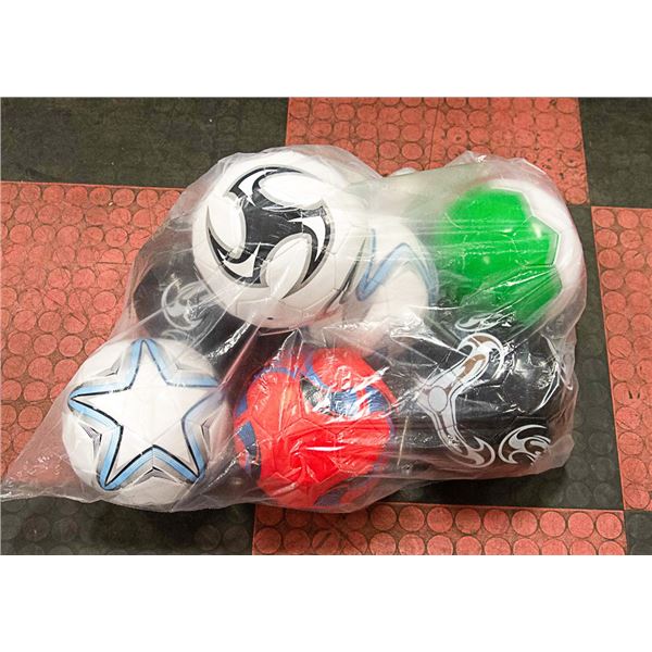 BAG OF ASSORTED NEW SOCCER BALLS