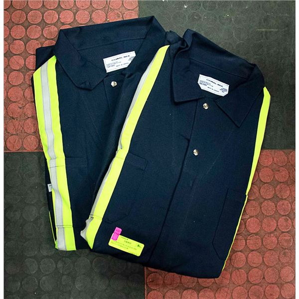 2 PAIR NAVY BLUE SIZE 62 ONE PIECE COVERALLS W/