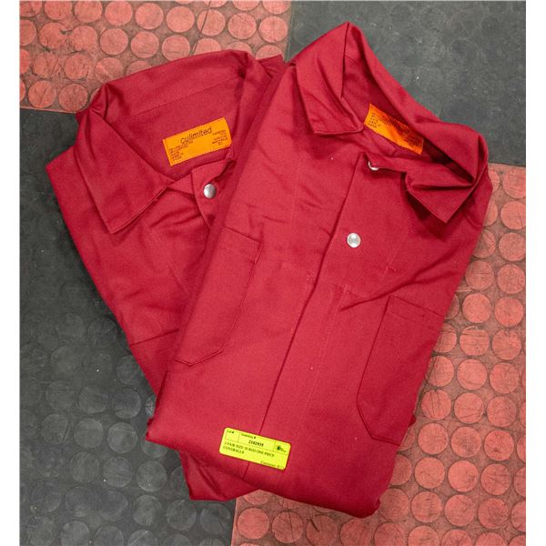 2 PAIR SIZE 50 RED ONE PIECE COVERALLS