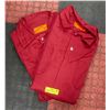 Image 1 : 2 PAIR SIZE 50 RED ONE PIECE COVERALLS