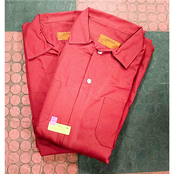 2 PAIR SIZE 50 RED ONE PIECE COVERALLS