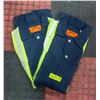 Image 1 : 3 PAIRS SIZE 62 NAVY BLUE COVERALLS W/ REFLECTORS
