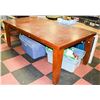 Image 2 : WOOD TONE TABLE W/ARBORITE TABLE & TABLE ON WHEELS