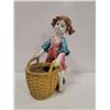 Image 1 : GIRL WITH BASKET PLANTER.  15 INCH TALL