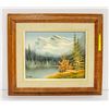 Image 1 : ATRIST E.MAX OIL PAINTING FALL SCENE 11" X 13"