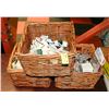 Image 1 : 3 WICKER BASKETS OF ASSORTED CRAFTING SUPPLIES