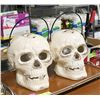 Image 1 : PAIR OF M ETAL SKULL LANTERNS 11" TALL X 7" WIDE