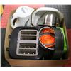 Image 1 : BOX OF KITCHEN ACCESSORIES INCLUDING KETTLE TABLE