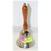 Image 1 : VINTAGE STEEL SCHOOL BELL W/ WOODEN HANDLE