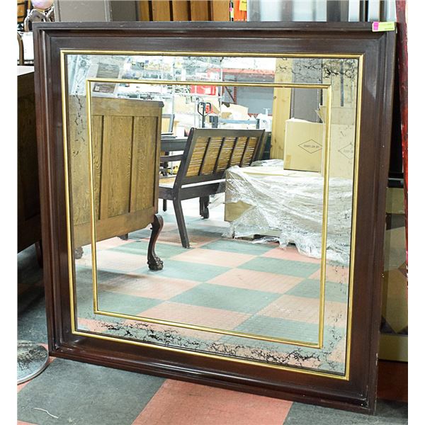 LARGE WOOD FRAMED MIRROR